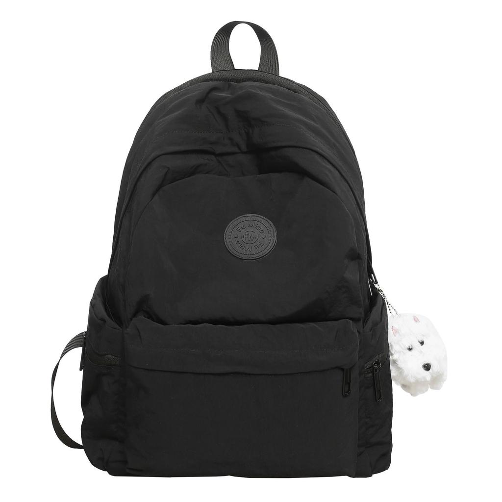 School bag Japanese simple solid color backpack light commuting large capacity student school bag casual versatile outdoor travel backpack