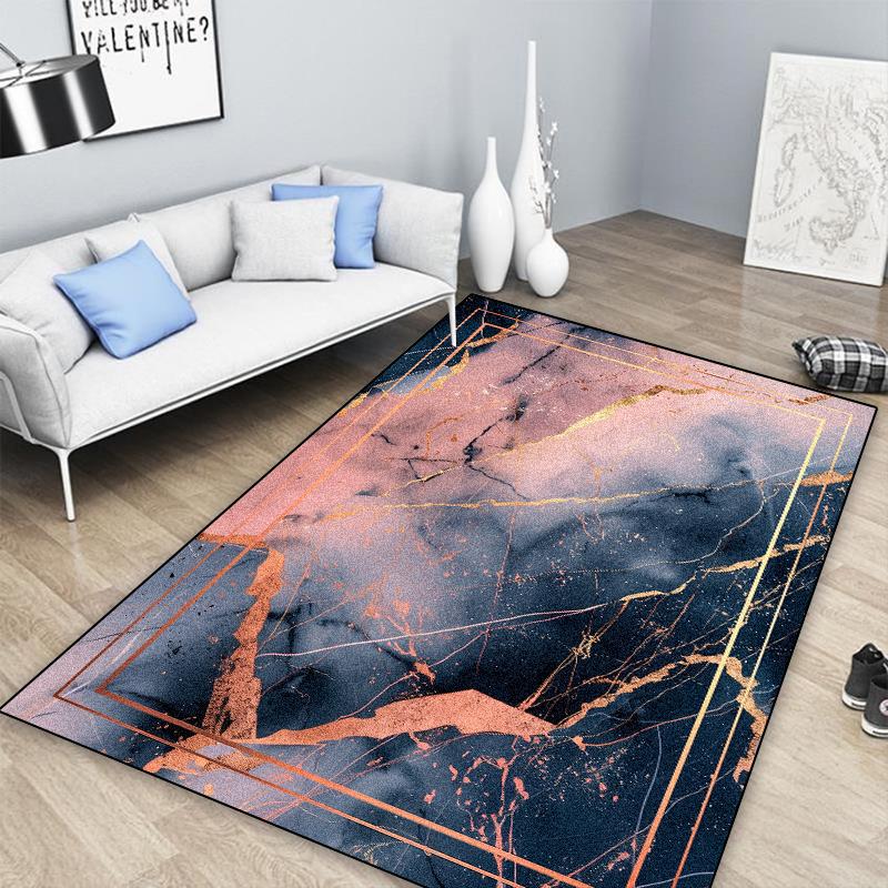Luxuriöser Marmorteppich zur Wohnzimmerdekoration Sofatisch Große Flächenteppiche Schlafzimmer Flur Balkon Bodenmatte Rutschfeste Fußmatte