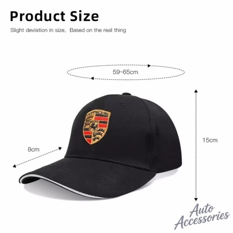 Embroidery Car Logo Snapback Baseball Cap Adjustable Casual Hat Sticker For Porsche 918 Taycan Panamera Cayenne Boxster Cayman