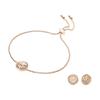 Michael Kors Conjunto Combinado de Logo Redondo Pulseira de Madrepérola Ouro Rosa Feminino
