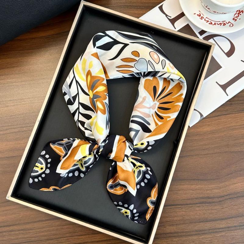 Polka Dot Silk Scarf Square Scarf High-end New Versatile Decorative Scarf Scarf Scarf Neck Cashew Flower Scarf Shawl Can Be Used As a Tube Top