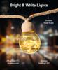 Solar Outdoor String Lights, 9.5m 20bulbs Rope Hemp Solar Patio Lights, Waterproof Warm White Solar Powered String Lights With 8