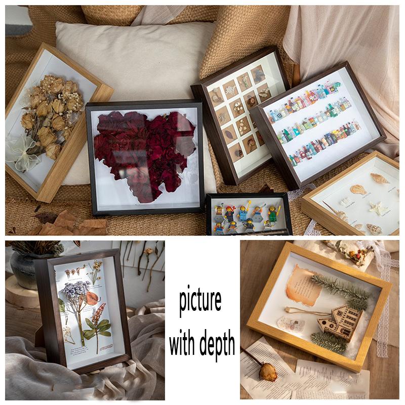 Shadow Box Depth 3cm Wooden Photo Frame for Displaying Three-Dimensional Works DIY Plant Specimen Picture Frame Home Decoration