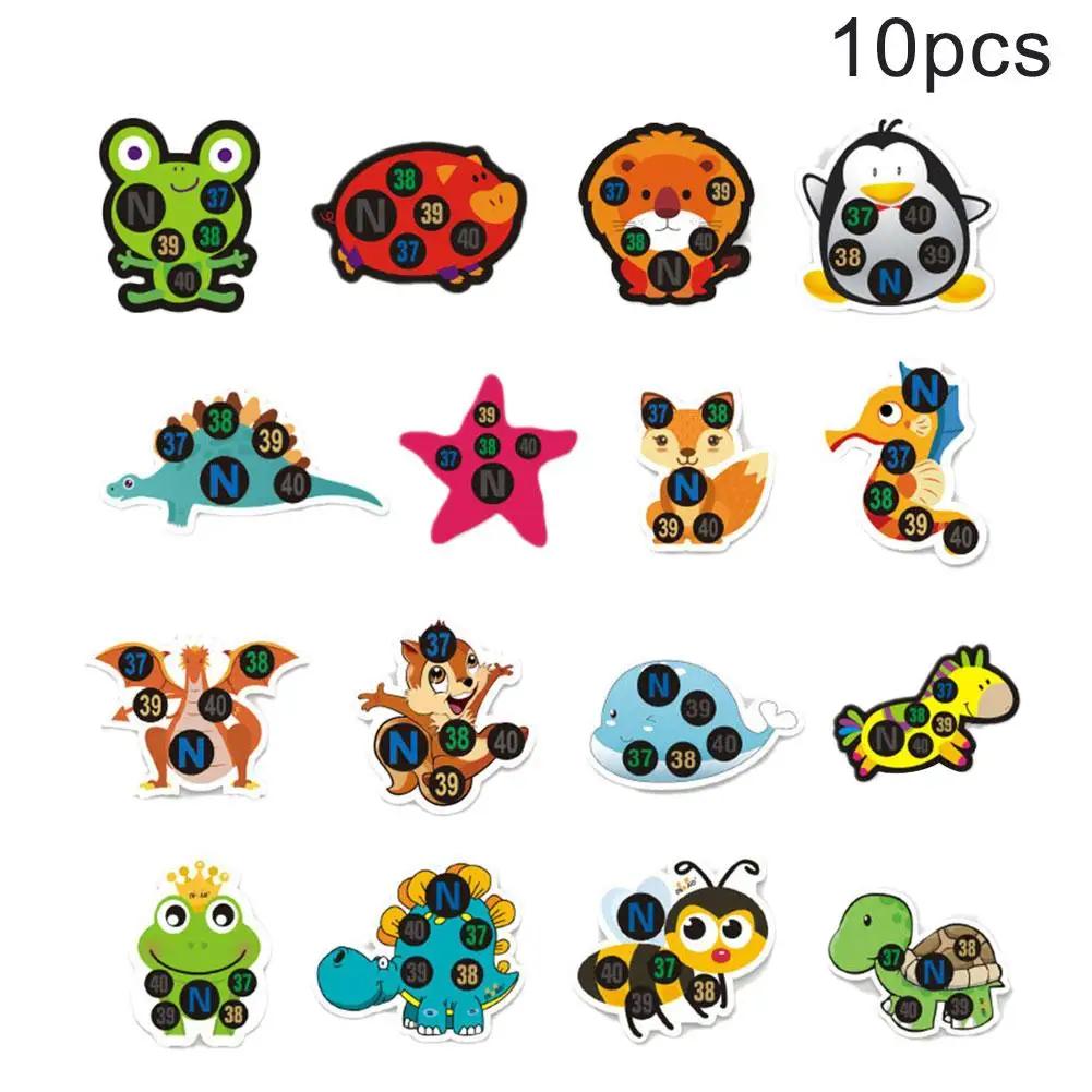 

Случайным образом 10 шт./упак. мультяшный термометр температура лоб цвет температура детский термометр наклейка наклейка изменение T2O8