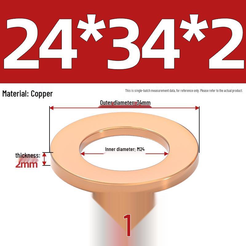 National Standard Red Copper Gasket Seal Ring and Flat Washer M3-M60mm for Marine Instruments