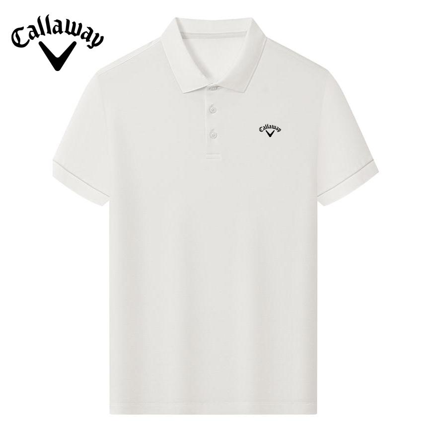 Callaway 2025 Summer Embroidered Golf Business Leisure Sports Style Liquid Ammonia Bead Cotton Polo Shirt