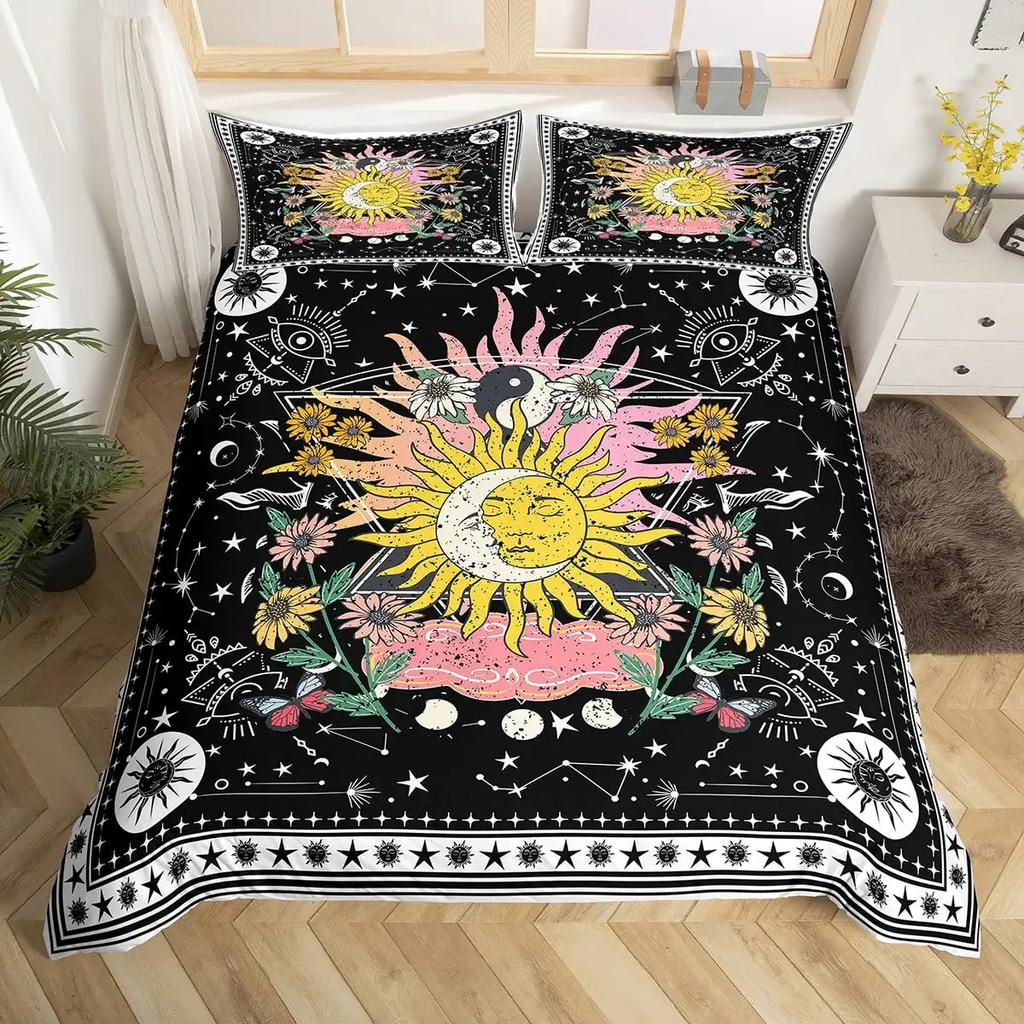 Yin Yang Tai Chi Soft Duvet Cover Set,Beding Set for Children Kids Plus Adult People, Home Decor, Quen Sized Dimensions Warm Soft Comfortable Plus