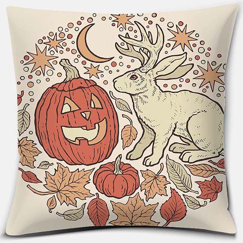 Pumpkin Halloween Thanksgiving Printing Series Pattern Pillowcase Square Pillowcase Home Office Decoration Pillowcase