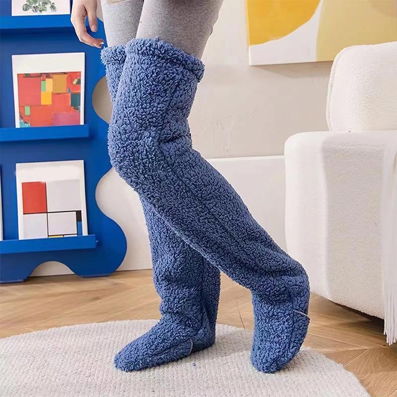 Over Knee High Fuzzy Long Socks Plush Stockings Leg Warmers Winter Home Sleeping Socks Keeping Warm Socks Christmas Gift