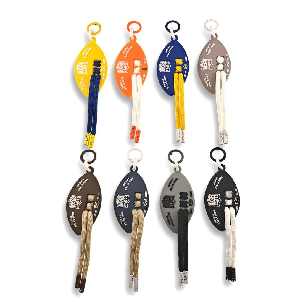 Soft Rubber Drip Molding DIY Fashion Keychain Pendant for Bags & Backpacks - Creative Rugby Ornament