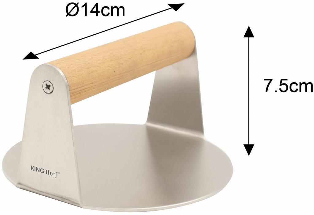 Prasa do mięsa burgerów 14cm ze stali nierdzewnej praska KINGHOFF KH-1878