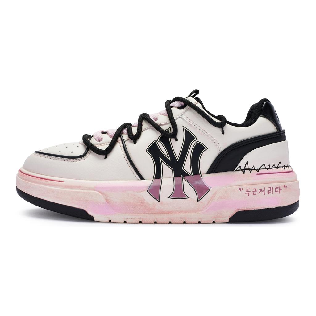 MLB Chunky Liner 811 Manufacturing Slip Resistant Abrasion Resistant Low top Skateboard Shoes Unisex Pink White 3ASXCA12N-50WHS(Team80-)