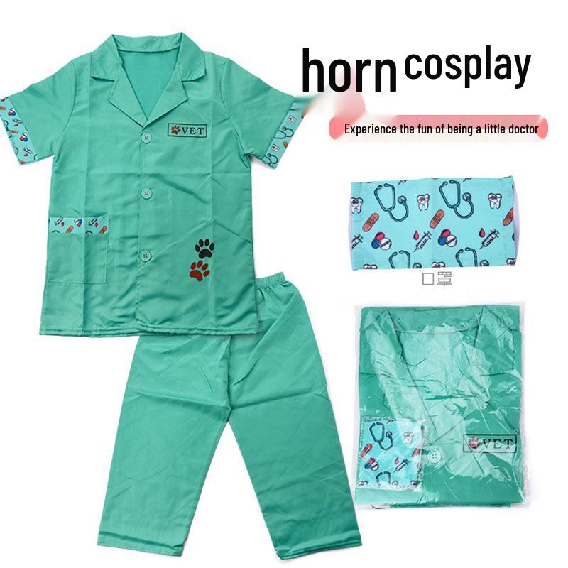 Children s Doctor and Nurse Role-Play Costume Set with White Coat