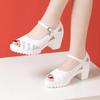 Fashion 6cm 8cm Small Size 32-43 Quality Genuine Leather Sandals Block High Heels Shoes 2024 Summer Chunky Platform Sandals Office Mom