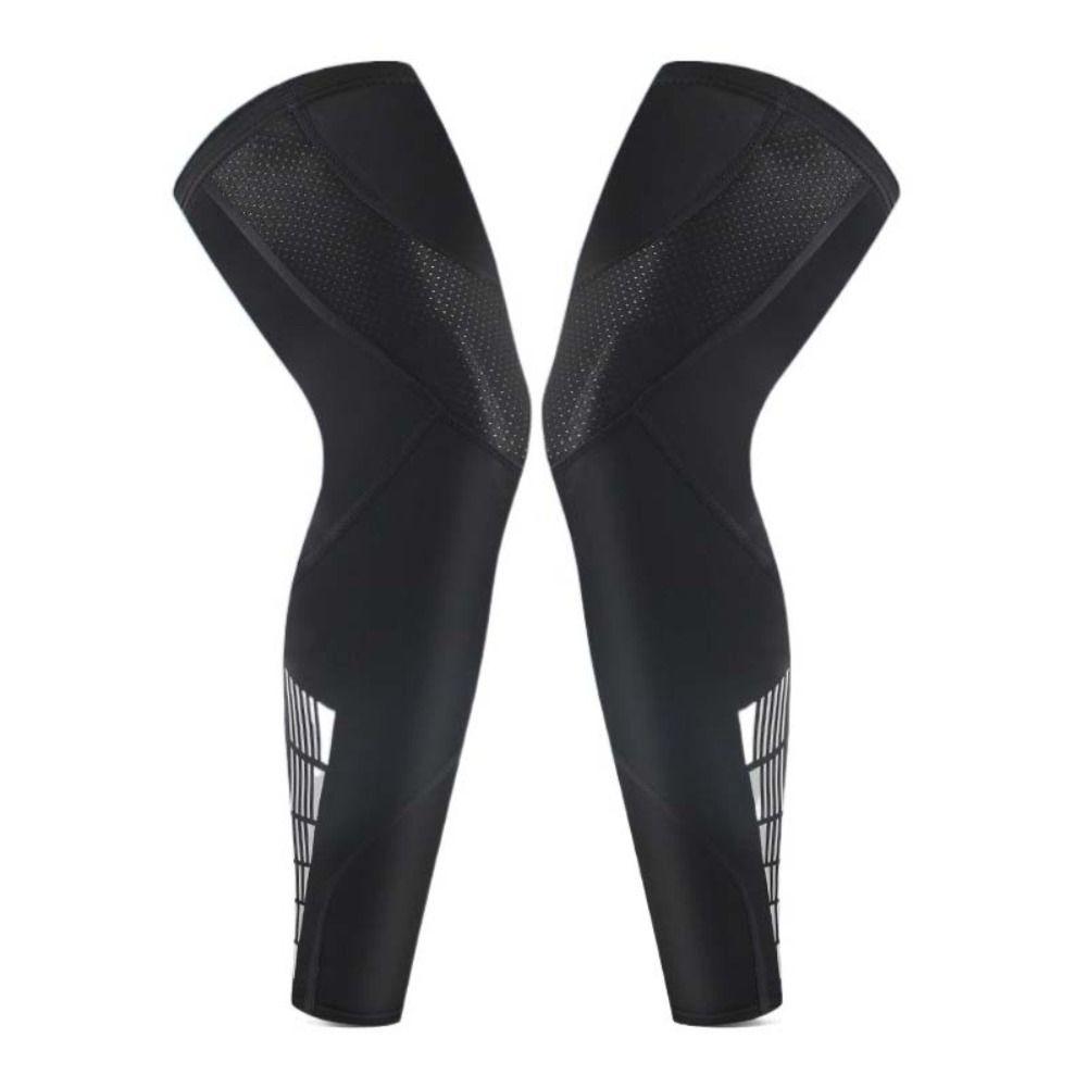 Reflective Strip Compression Leg Sleeves Anti-slip Sports Leg Sleeves Long Knee Sleeve  Swelling
