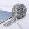 3cm Széles Strasszkő Lánc Dísz Hotfix Műgyanta Gyémánt Hálós Szalag Esküvői Ruha Öv Díszítés 150cm