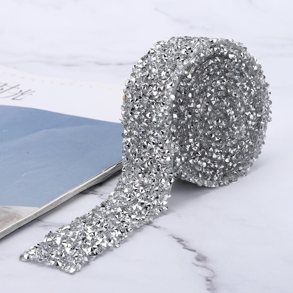 3cm Széles Strasszkő Lánc Dísz Hotfix Műgyanta Gyémánt Hálós Szalag Esküvői Ruha Öv Díszítés 150cm