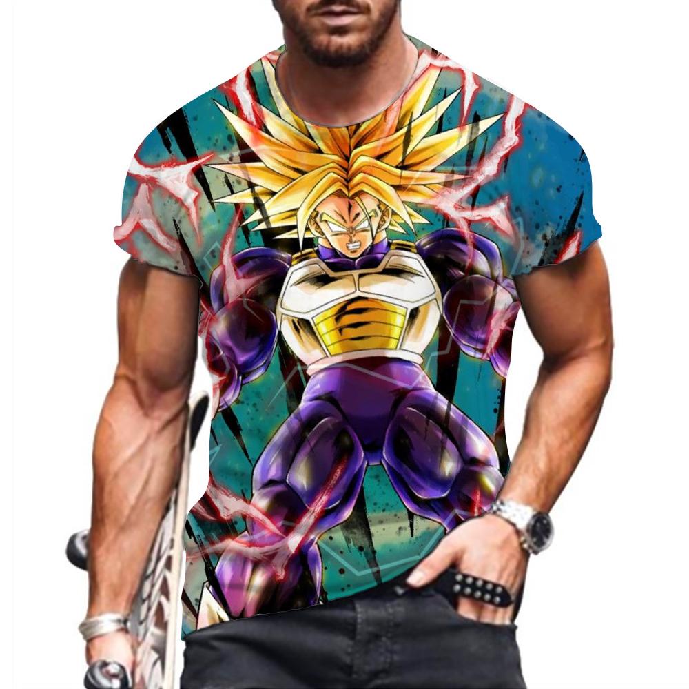 Oversized Men's T-shirt Clothing Hip Hop Dragon Ball Harajuku Style T-shirts Anime Vegeta Tops Streetwear