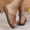 Leisure Fashion Slippers for Women Slides Beach Flat Low Heels Shoes for Women Solid Leather Platform Summer Shoes Plus Size