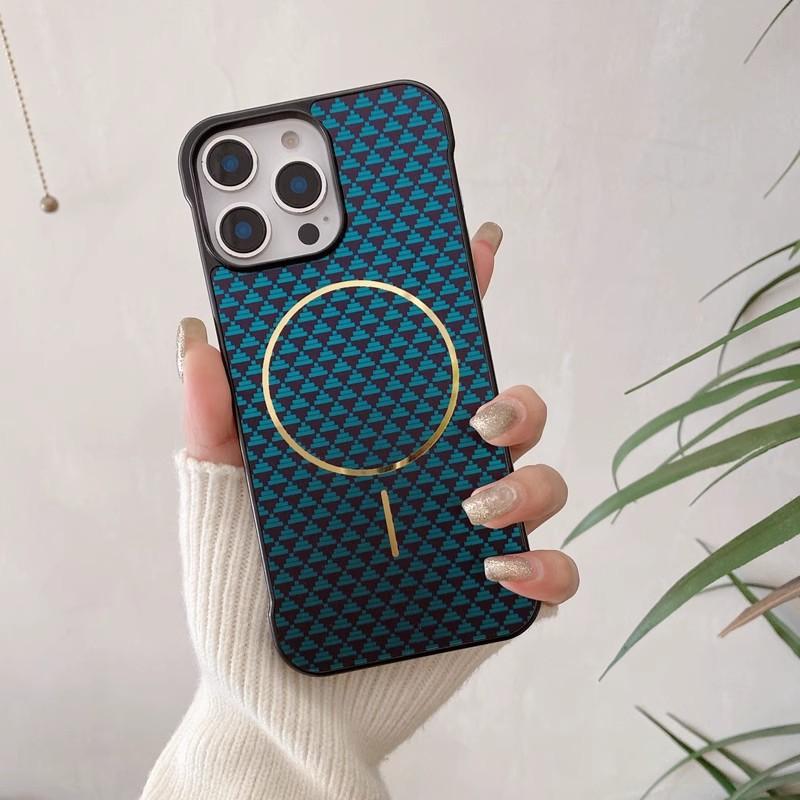 

Borderless Diamond PC Suitable for Apple 16promax Mobile Phone Case IPhone 15 Knitted Fine Circle Magnetic Suction Prevent Falling iPhone12promax