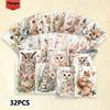 32pcs, Various Animal Postcards, Animal Postcards, Wall Stickers, Message Cards, Cards, DIY Postcards, Holiday Decorations