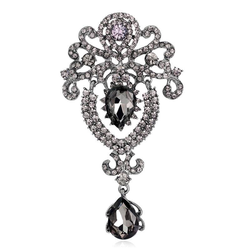 Women'S Retro Personality Multifunctional Droplet Shaped Brooch Pendant Dual-Purpose  Clothing Accessory Clip