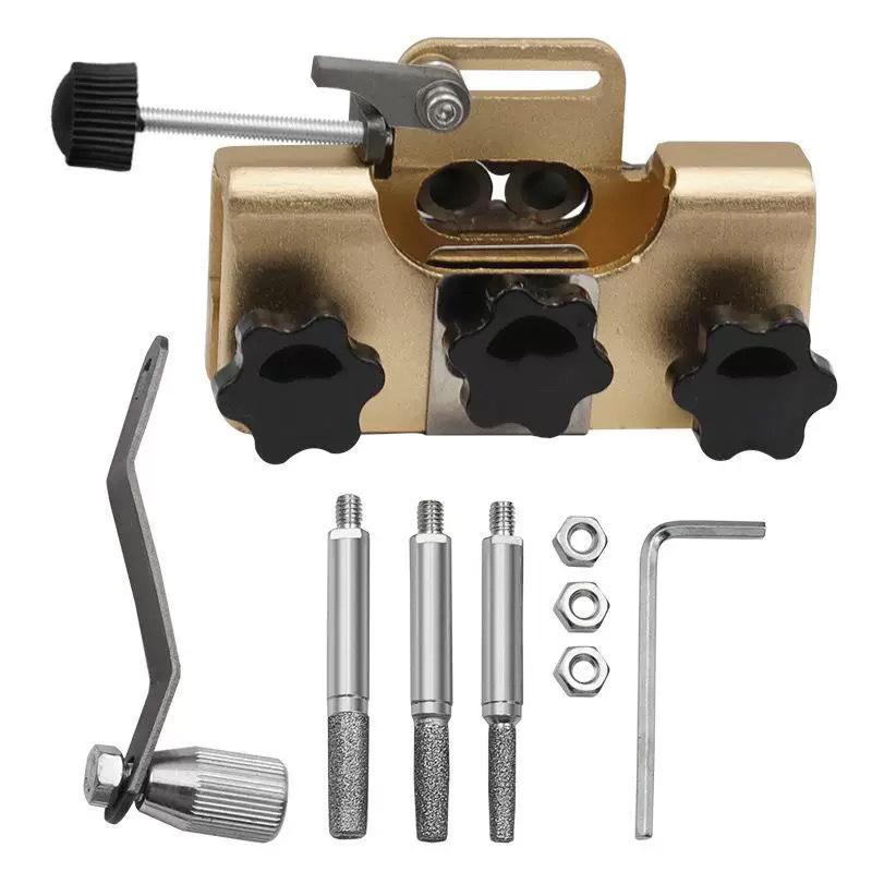 

Точила для ланцюгових пил для деревообробки з 3 шліфувальними головками Ручна точила для ланцюга ланцюгової пили Ланцюгові пили та електричні пили золотий