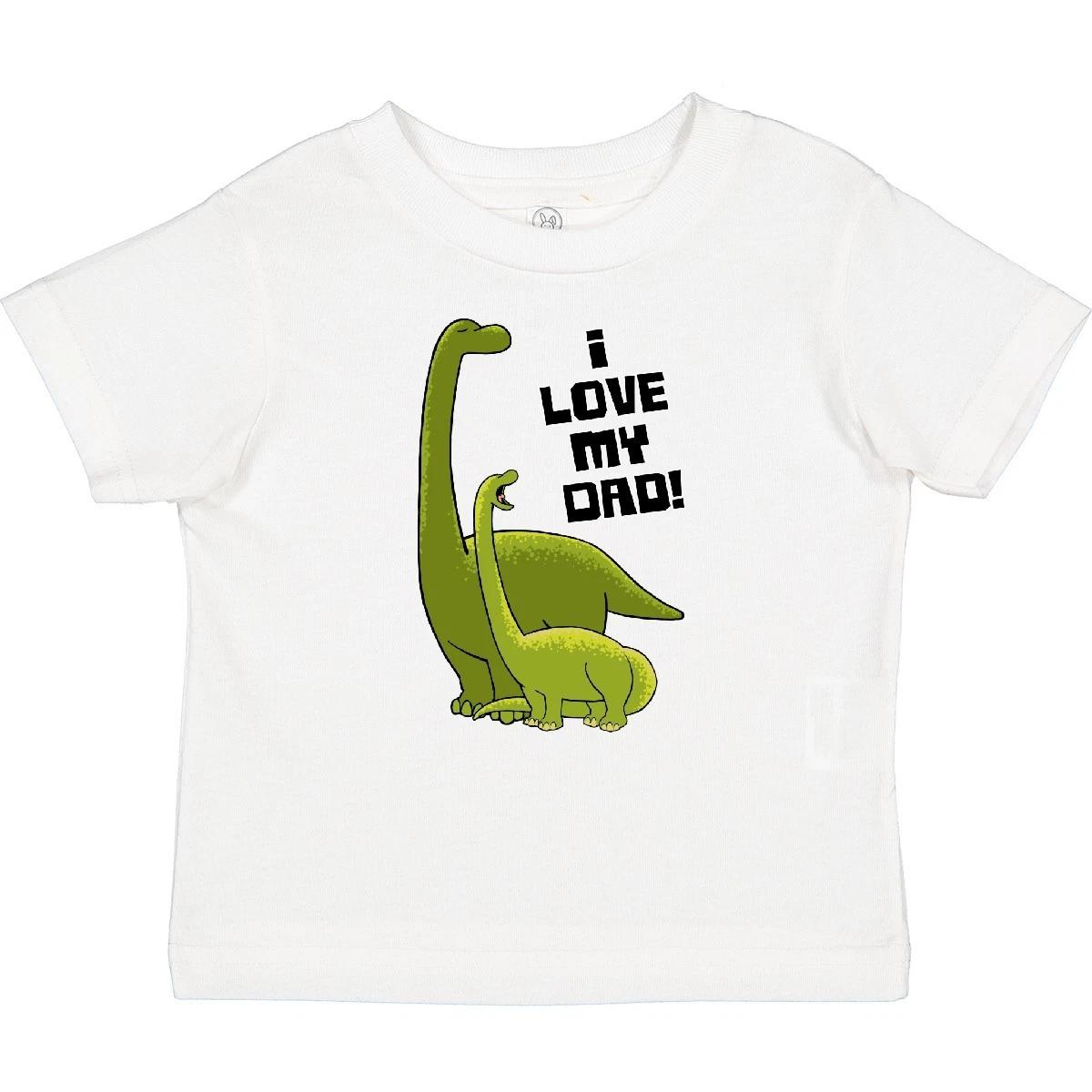 Inktastic I Love My Dad With Baby And Daddy Brontosauruses Baby T-Shirt Fathers 120
