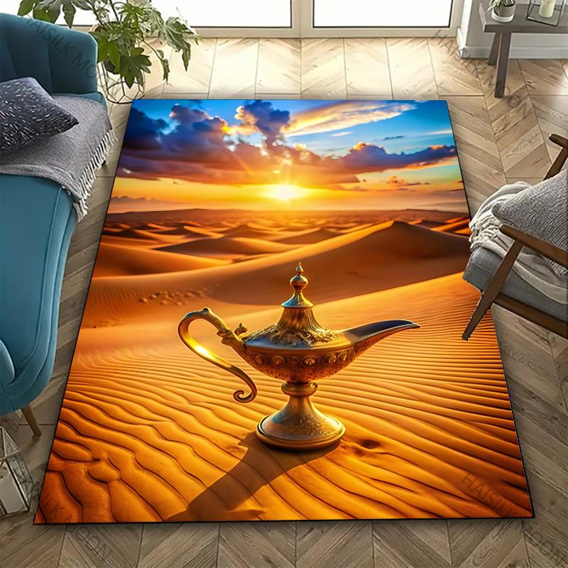 3D Wishing Lantern Pattern Carpet for Living Room Kids Bedroom Mat, Sofa Doormat Floor Rug Anti-slipTapete Decor Mat Funny Gift