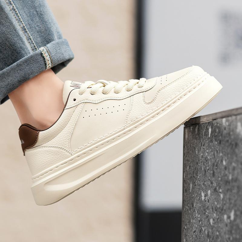 Four Seasons Thick-soled Comfortable Little White Shoes, Light and Versatile Little White Shoes for Daily Work Commuting, Men's Simple Wind Shoes