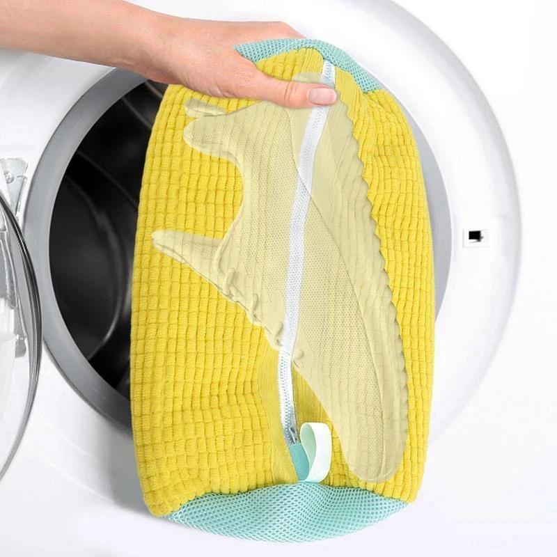 1PC Shoe Washing Bag Reusable Zipper Laundry Bag 360° All-Around Cleaning Sports Shoes Dirt Removal Shoe Cleaning Bag