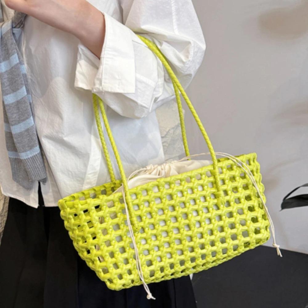 Gemüsekorb Damen Strohtaschen Damen Sommer Strandtasche Dame Reisetaschen Designer Handtasche Handgefertigt Gewebte Rattantüte Schulter