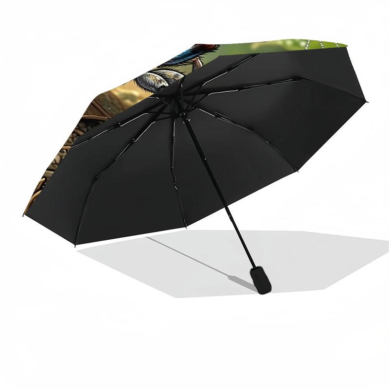 Colorful Spider Nature pattern umbrella, portable and foldable design, 8 ribs, a casual accessory for Halloween, Christmas, and birthday gifts.