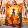 1pc African Ethnic Women Printing Lightweight Flannel Blanket, Comfortable and Warm Blanket,  Sofa Bed and Couch Office, Suitable for Gift Blankets