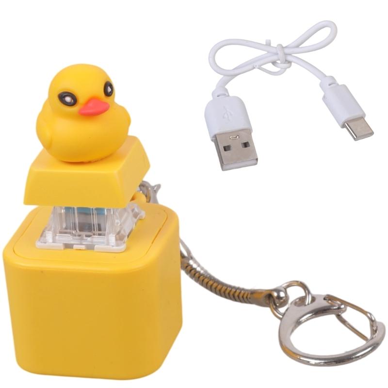 Duck Shaped Rechargeable Switches Tester Kit Mechanical Keyboards Switches Keychains Speaker Stress Relief Toy 1