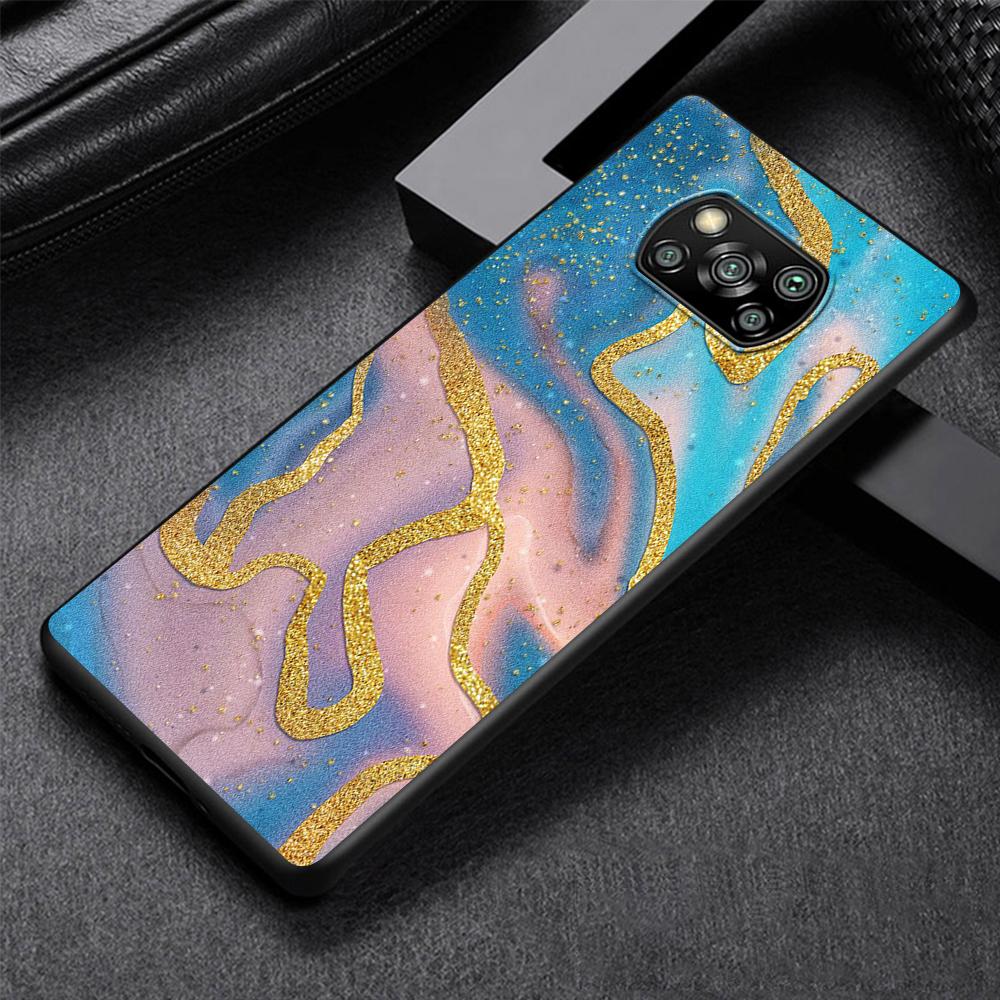 Color Luxury Marble Phone Case for Xiaomi Poco X3 NFC M3 X4 Pocophone F1 M4 Pro F3 GT Soft Silicone Black Cover Shell