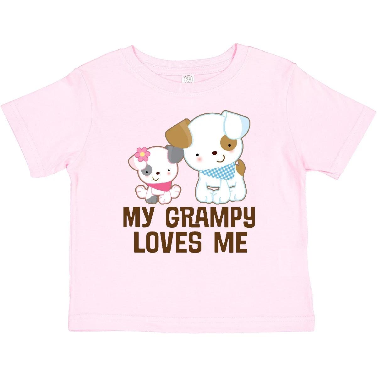 Inktastic My Grampy Loves Me Girls Baby T-Shirt Grandchild From Childs Puppy Dog 100