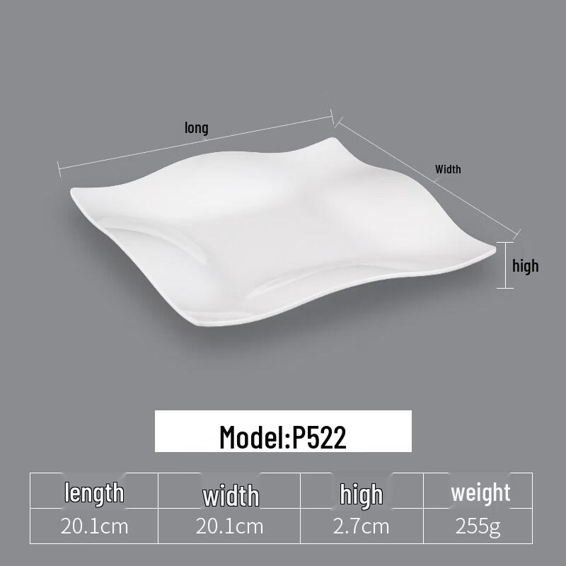 White Melamine 3-Compartment Dumpling Plate (5-Pack)