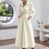 ZANZEA Women Turn Down Collar Long Sleeve Loose Casual Long Shirt Dress