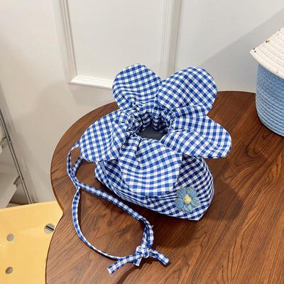 Girly Heart Flower Crossbody Bucket Bag - Double-Sided Large Capacity Drawstring for Work & Commute