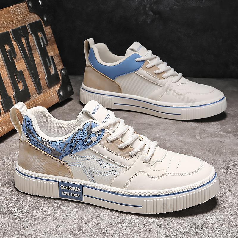 

2026 Autumn New Fashi Trend Casual Low Top Canvas Shoes Men s Niche Designed Comfortable Breathable N Slip Lace Up Sneakers 44 синій