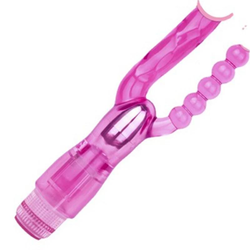 Silicone Soft Double Penetration Vibrator Sex Toys For Women Couples Strapon Dildo Anal Plug G Spot Stimulator Vagina Massage