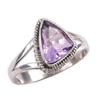 Natural Pink Amethyst Gemstone 925 Solid Sterling Silver Jewelry Ring S.8 H4K57