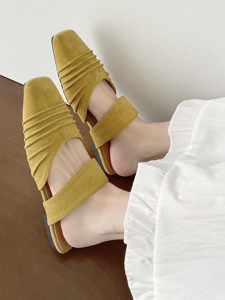 Fashion Fashion Sandals New Outdoor Beach Dress Slides Flats Mules Shoes Women Suede Slingback Slippers Casual Cozy Female Zapatillas