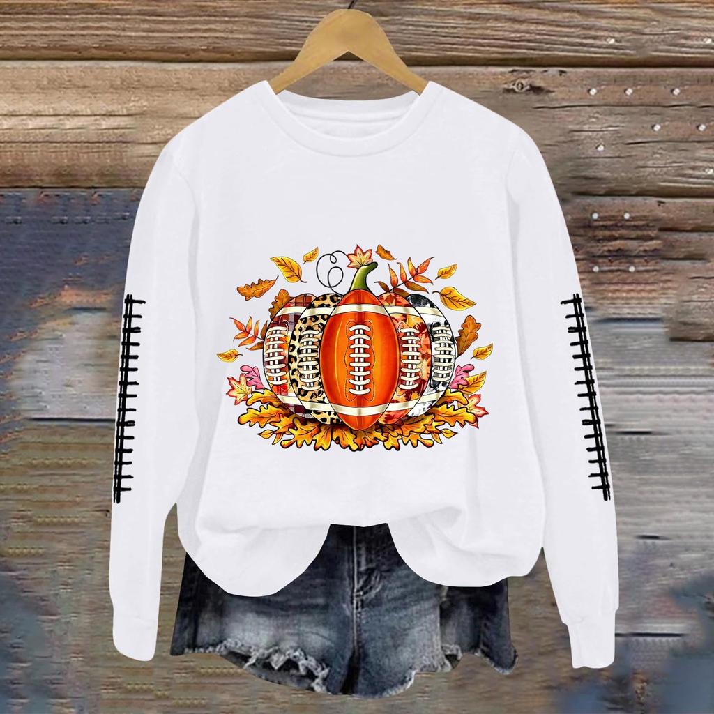 Damen Modischer Und Lässiger Langärmliger Bedruckter Rundhals Sportbekleidung Pullover, Slim Fit T-Shirt Oberteil