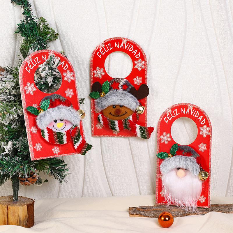 Christmas Door Handle Ornament Xmas Hotel Mall Home Door Handle Hanging Decoration