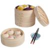 Portable Bamboo Steamer Basket with Lid for Mantou, Baozi, Xiaolongbao – Stackable Woven Design