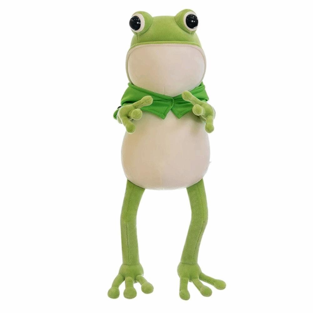 Soft Frog Plush Toy With Cloak Long Legged Frog Plush Doll Green Frog Doll  Home Decoration