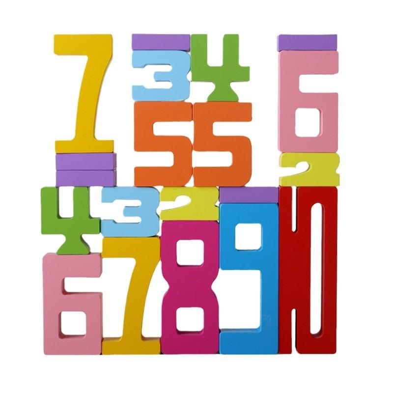 Wooden Childrens Number Building Blocks Math Learning Toy For Early Development