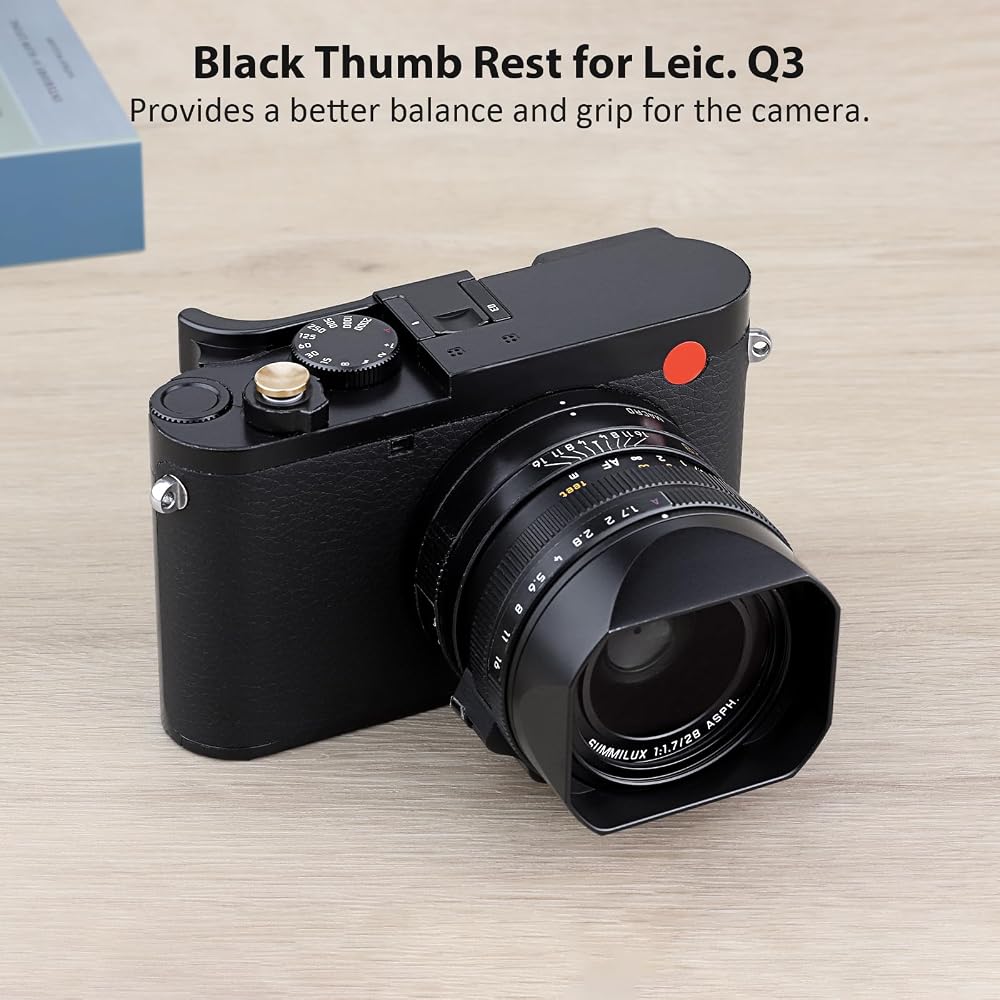 Haoge Metal Thumb-Up Grip for Leica Q3 Q3 43 Camera Foregrip Digital Accessory THB-Q3B Hot Shoe Thumb-Up Rest Support Handgrip